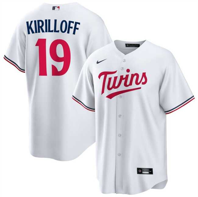 Mens Minnesota Twins #19 Alex Kirilloff White Cool Base Stitched Baseball Jerseys Dzhi